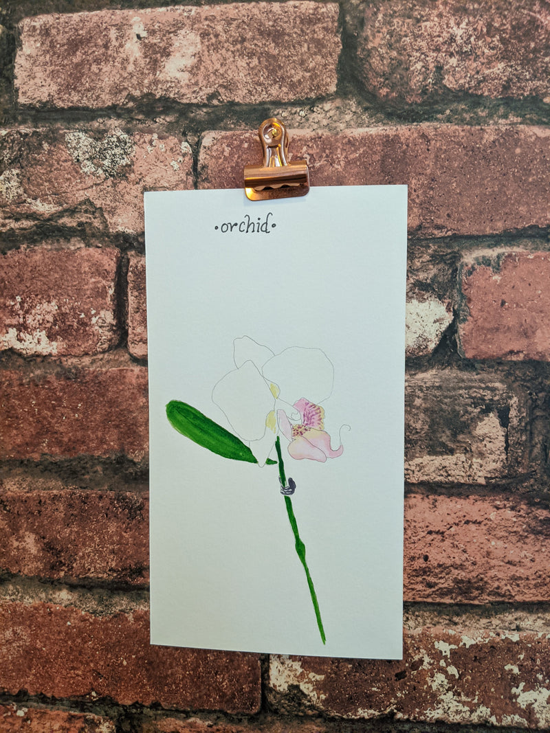 Orchid Watercolor Card - Artski&Hush