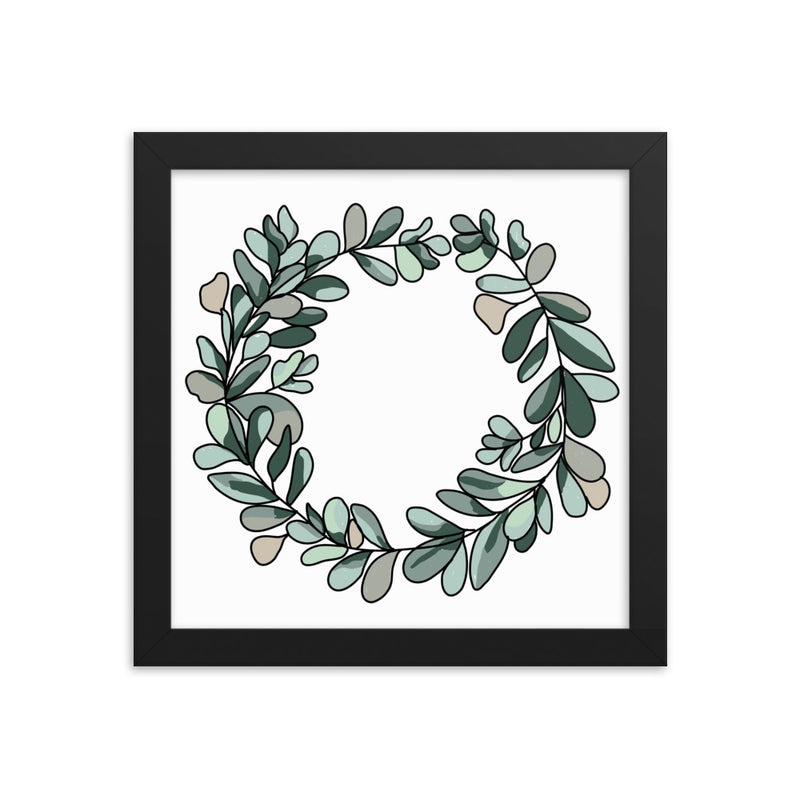 Eucalyptus Wreath Framed Art - Artski&Hush