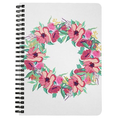 Colorful Flora Wreath Spiral Notebook - Artski&Hush