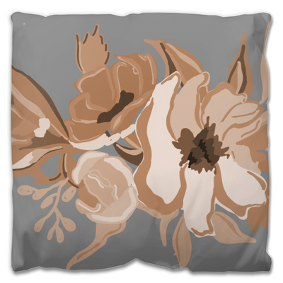 Grey Flora Outdoor Pillows & Pillow cover
