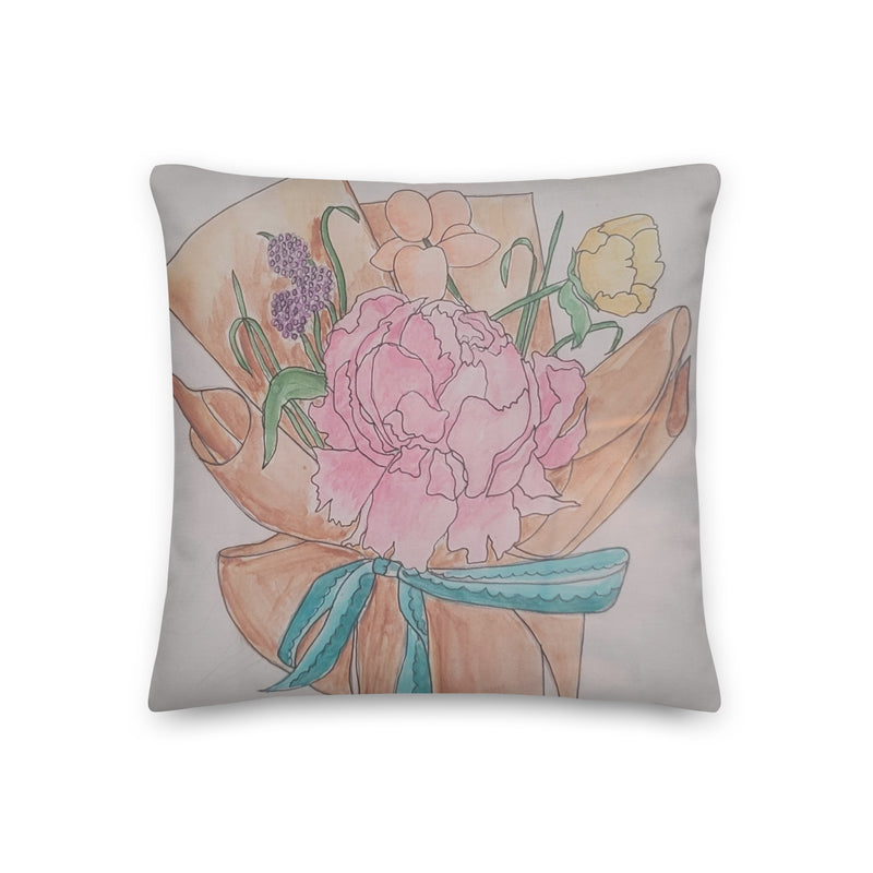 Watercolor Bouquet Pillow