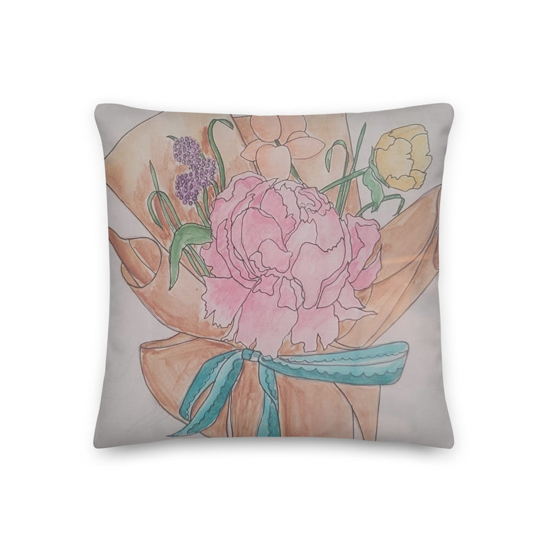 Watercolor Bouquet Pillow