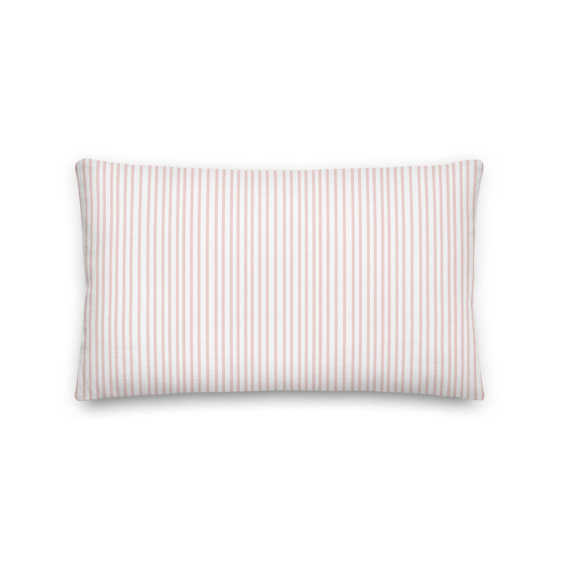 Soft Pink Ticking Throw Pillow