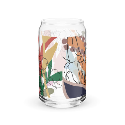 Friendly Flora Can-shaped glass