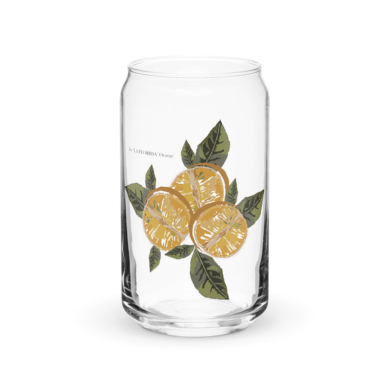La Florida Orange can-shaped glass