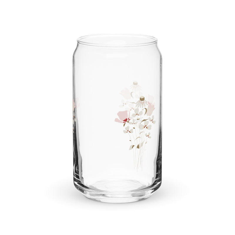 Pink Bouquet Can-shaped glass