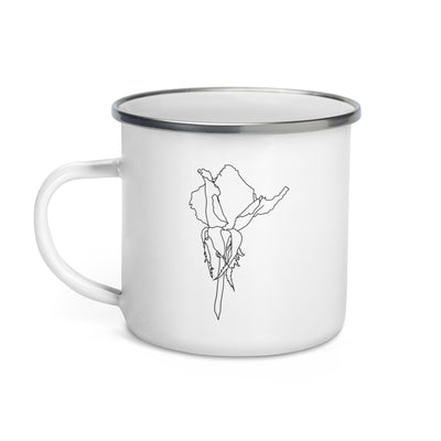 Illustrated Rose Enamel Mug