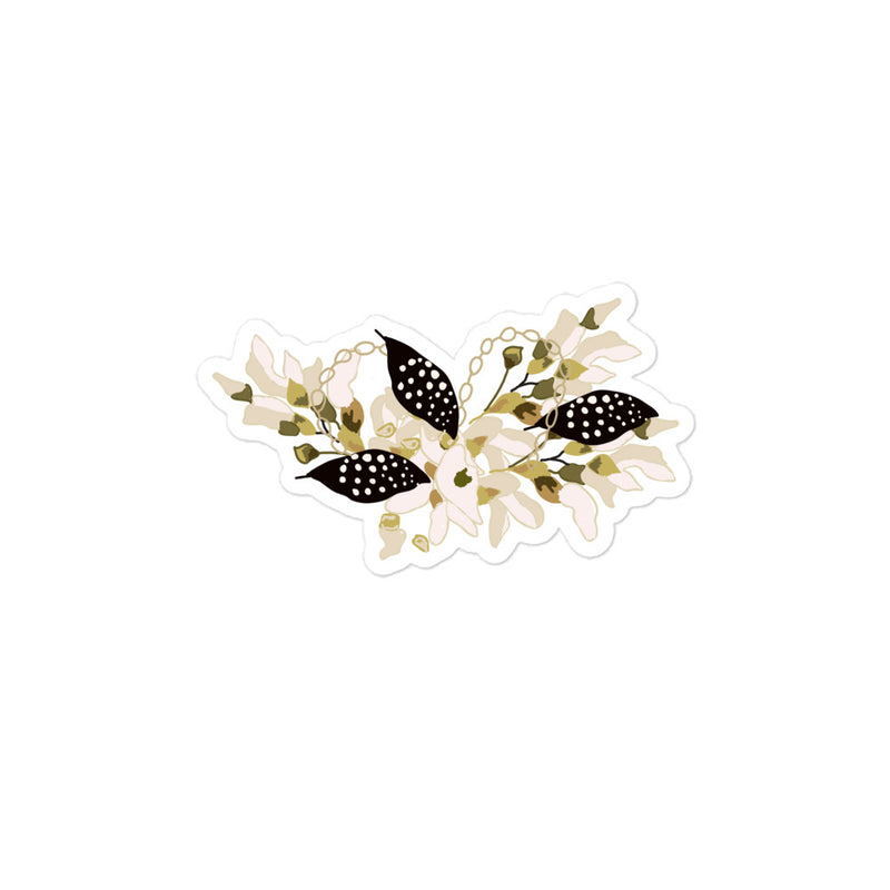 White Metal Bouquet kiss-cut stickers