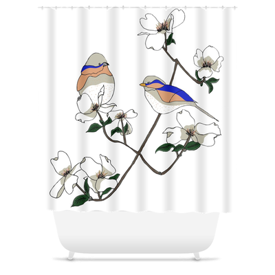 Birds & Blooms Shower Curtain - Artski&Hush