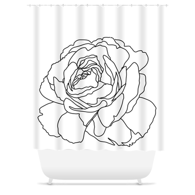 White Rose Shower Curtain - Artski&Hush