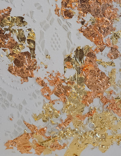 Gold Leaf Textured Acrylic Paintings Set of 5 - Artski&Hush