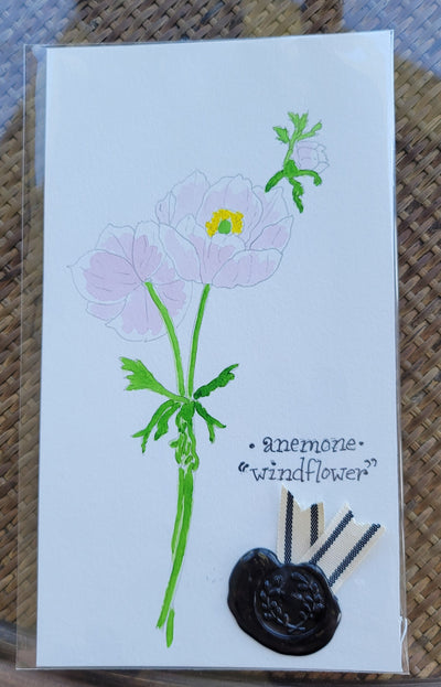 Anemone Wildflower Watercolor Card - Artski&Hush