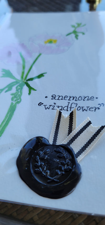 Anemone Wildflower Watercolor Card - Artski&Hush