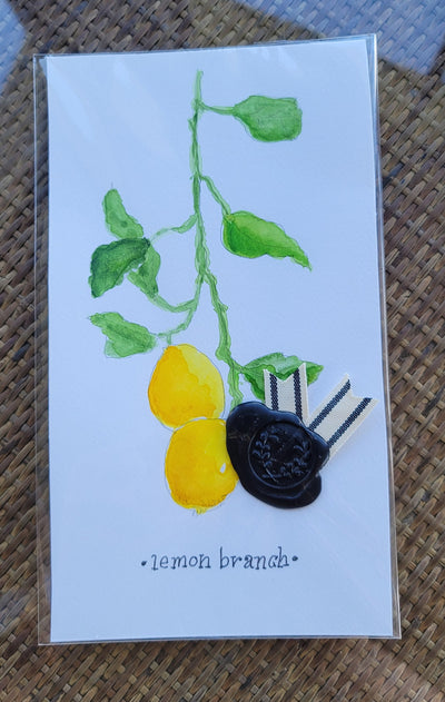 Lemon Branch Watercolor Card - Artski&Hush