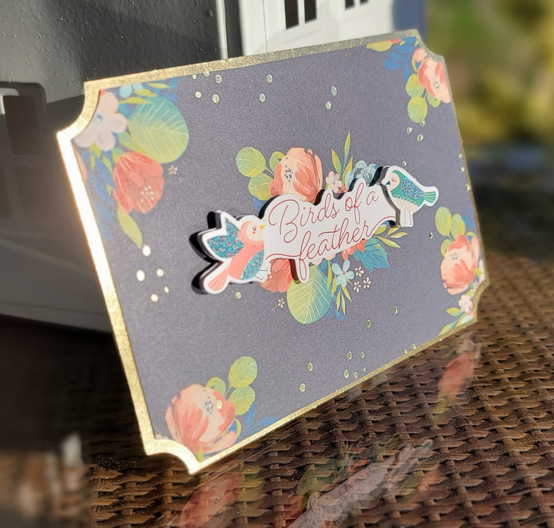 Birdies Embellished Notecard - Artski&Hush