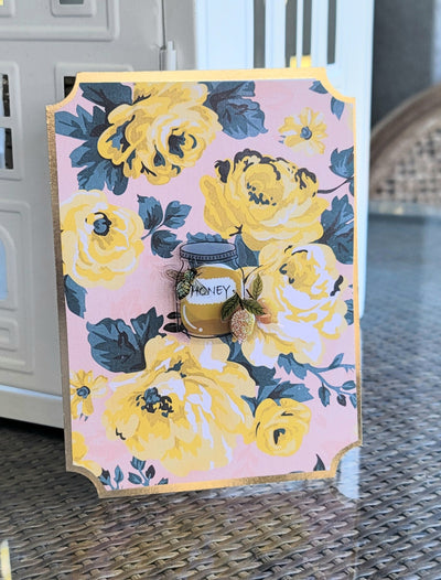 Bee Rose Embellished Notecard - Artski&Hush