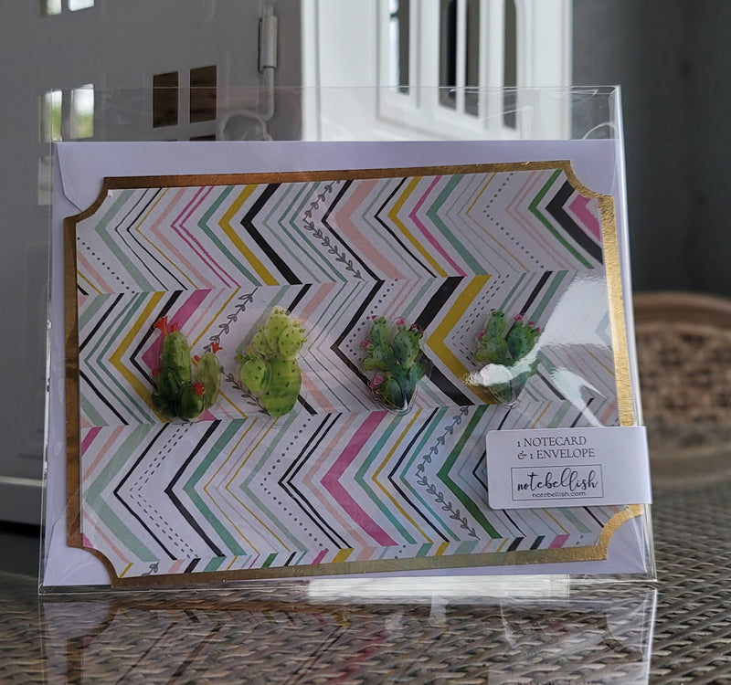 Cacti Embellished Notecard - Artski&Hush