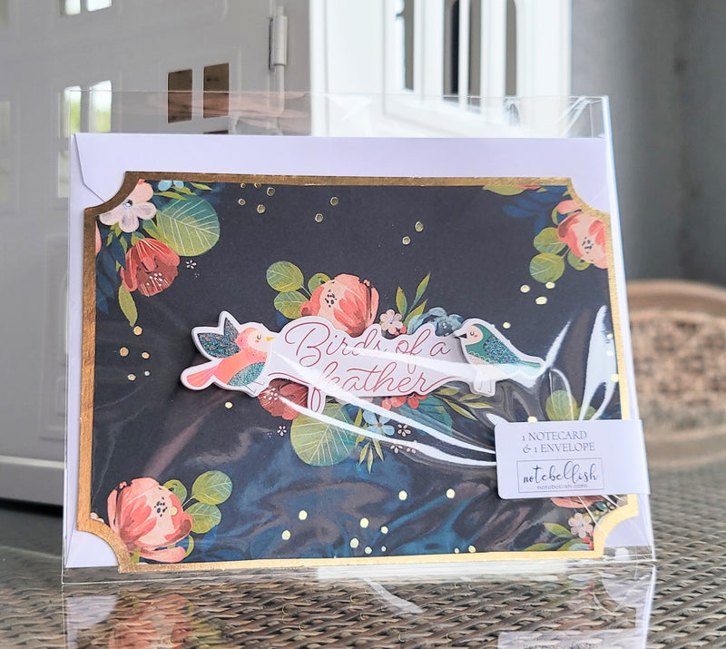 Birdies Embellished Notecard - Artski&Hush
