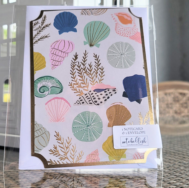 Seashell Embellished Notecard - Artski&Hush