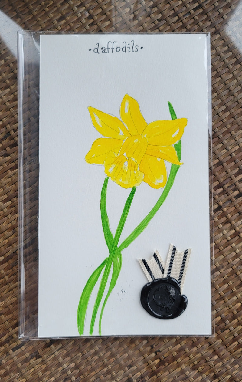 Daffodil Watercolor Card - Artski&Hush