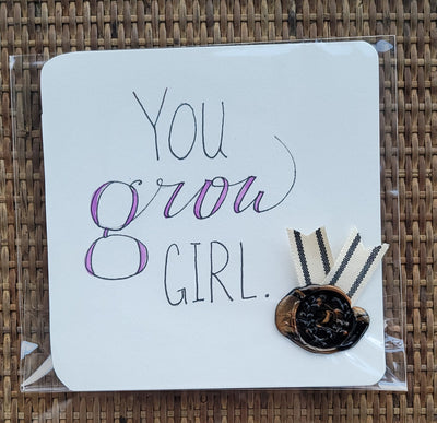 You Grow Girl Watercolor Card - Artski&Hush