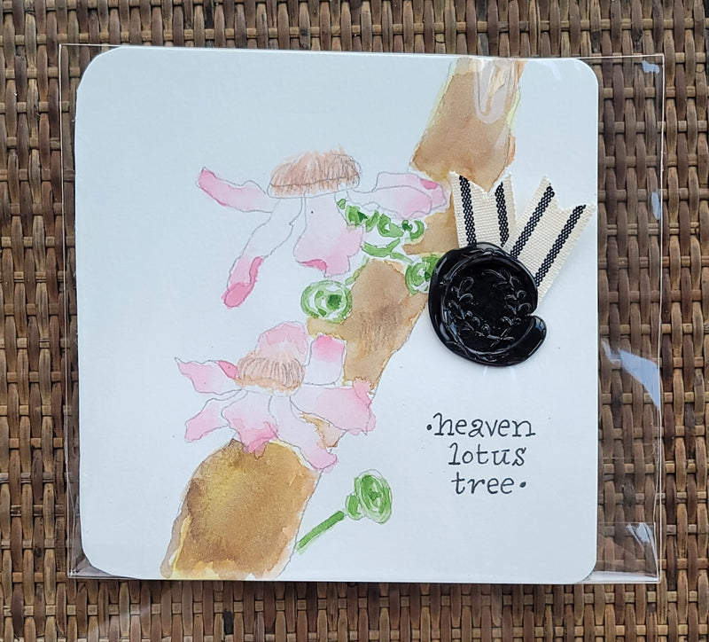 Heaven Lotus Tree Watercolor Card - Artski&Hush