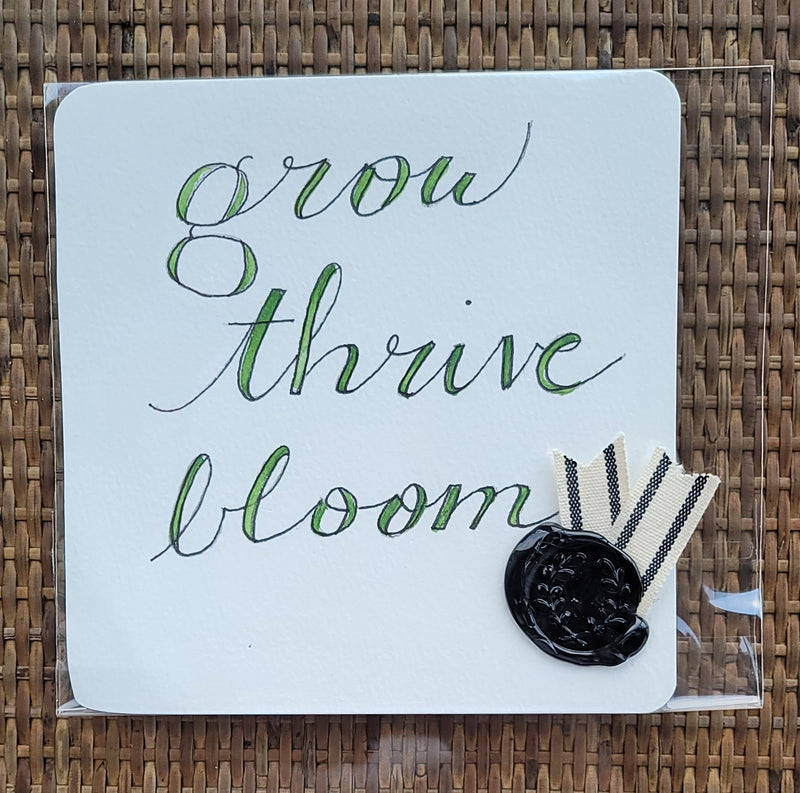 Grow Thrive Bloom Watercolor Card - Artski&Hush