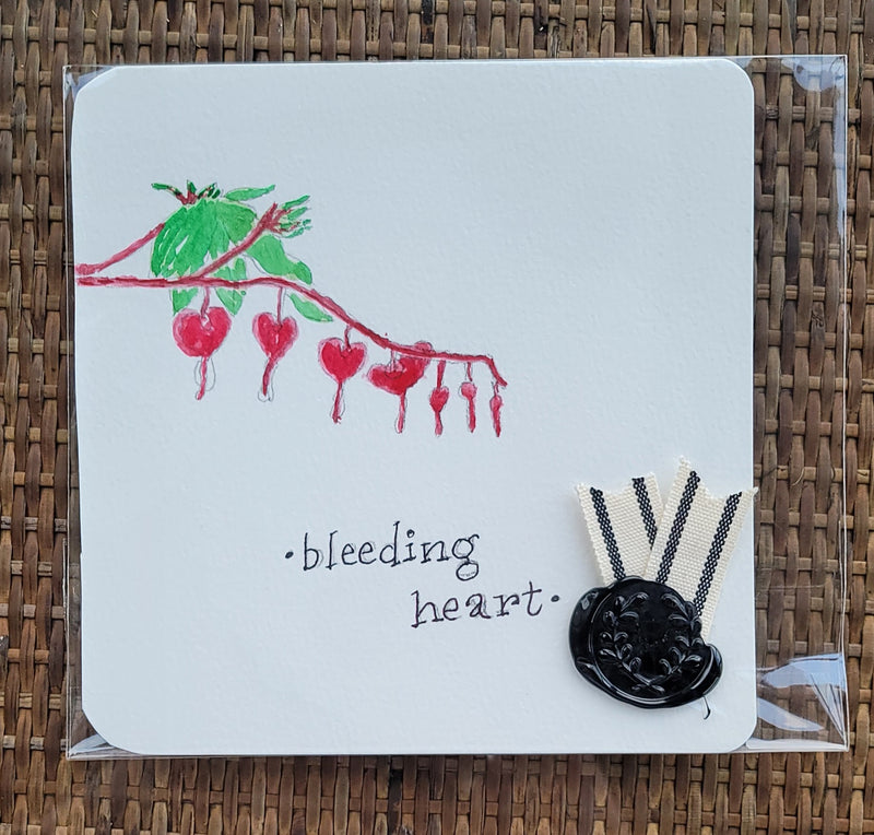 Bleeding Heart Watercolor Card - Artski&Hush