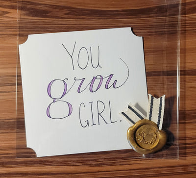 You Grow Girl Watercolor Card