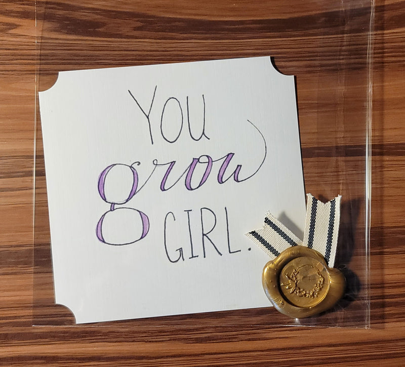 You Grow Girl Watercolor Card