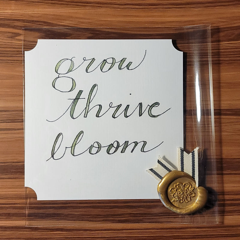 Grow Thrive Bloom Watercolor Card