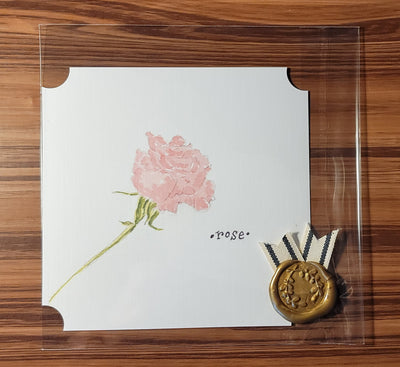 The Pink Rose Watercolor Card
