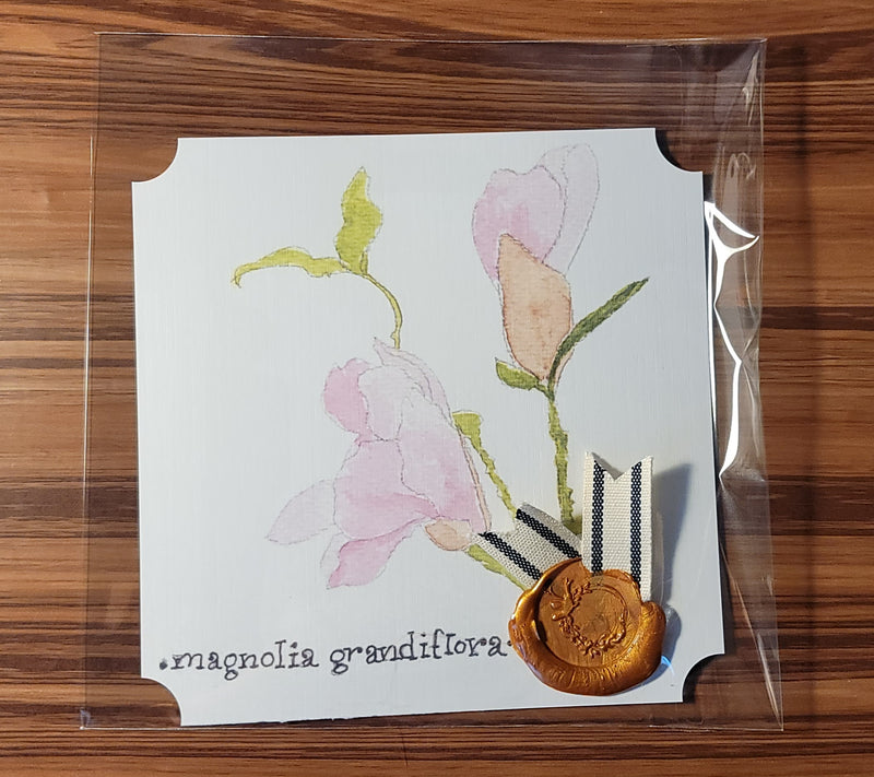 Magnolia Grandiflora Watercolor Card