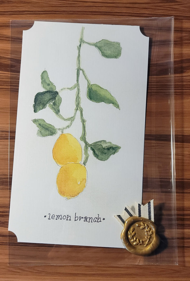 Lemon Branch Watercolor Card