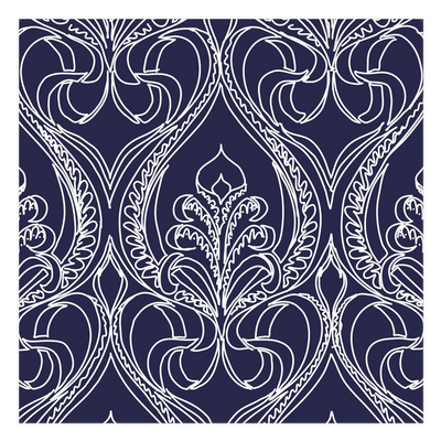 Art Deco Navy Lily Cloth Napkins - Artski&Hush
