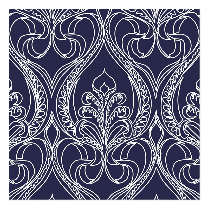 Art Deco Navy Lily Cloth Napkins - Artski&Hush