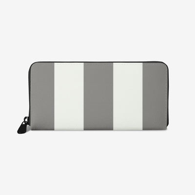 Grey Stripes Leather Wallet - Artski&Hush