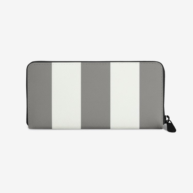 Grey Stripes Leather Wallet - Artski&Hush