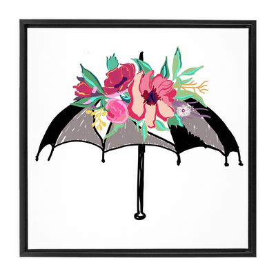 Colorful Flora Umbrella Framed Print Canvas Wraps - Artski&Hush