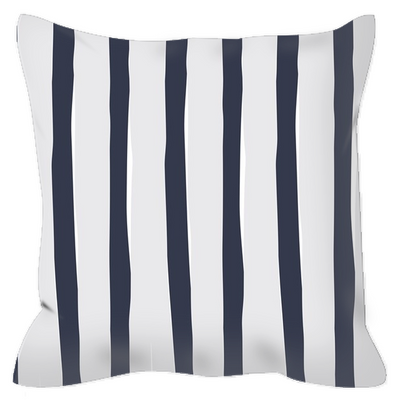 Navy Ticking Decorative Outdoor Pillows - Artski&Hush