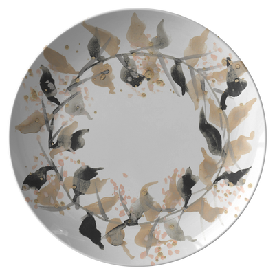 Watercolor Speckled Wreath Plate - Artski&Hush