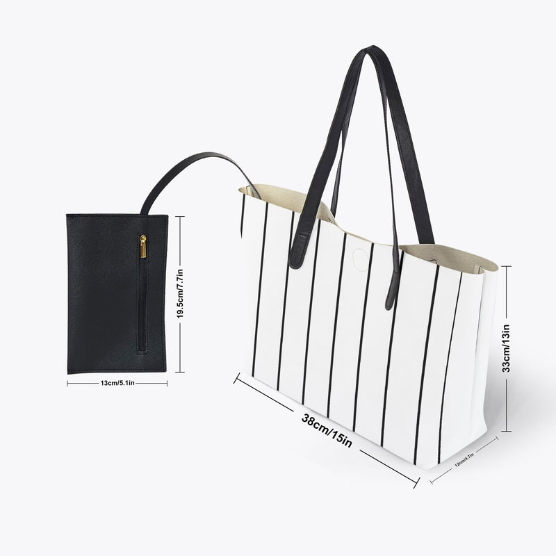Classic Striped Shopping Tote Bag