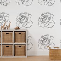 B & W Rose Wallpaper