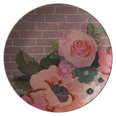 Floral Brick "Paper" Plate