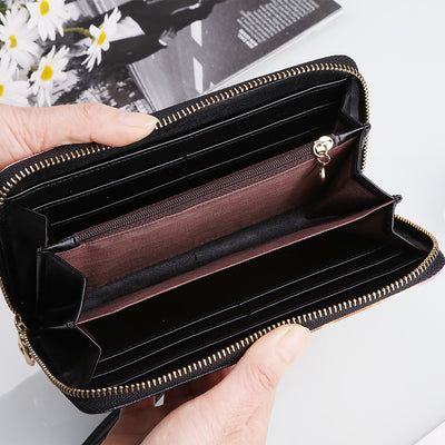 Fuchsias Women's Leather Wallet/Long Clutch Purse - Artski&Hush