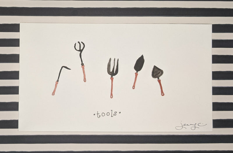 Tools Watercolor Card - Artski&Hush