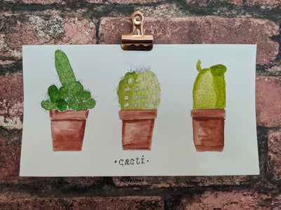 Cacti Watercolor Card - Artski&Hush