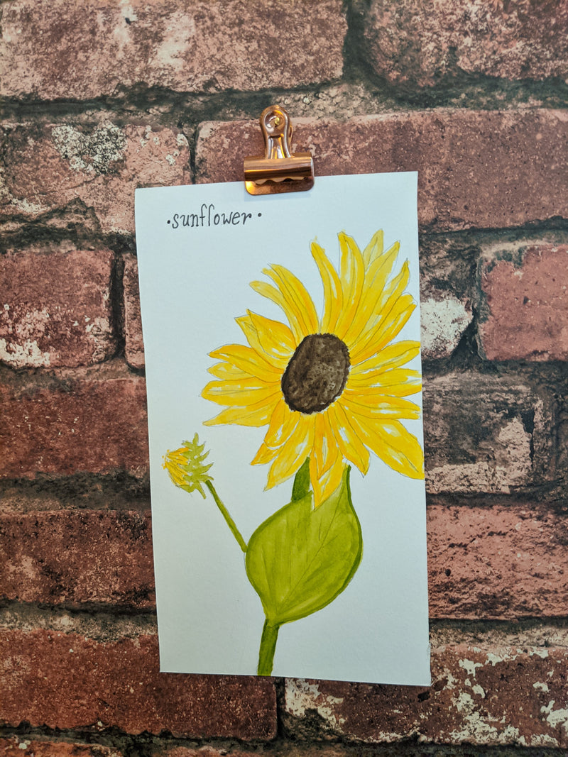 Sunflower Watercolor Card - Artski&Hush