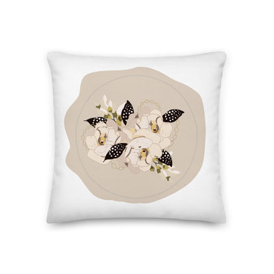 Creamy Wax Seal Flora Decorative Throw Pillow - Artski&Hush