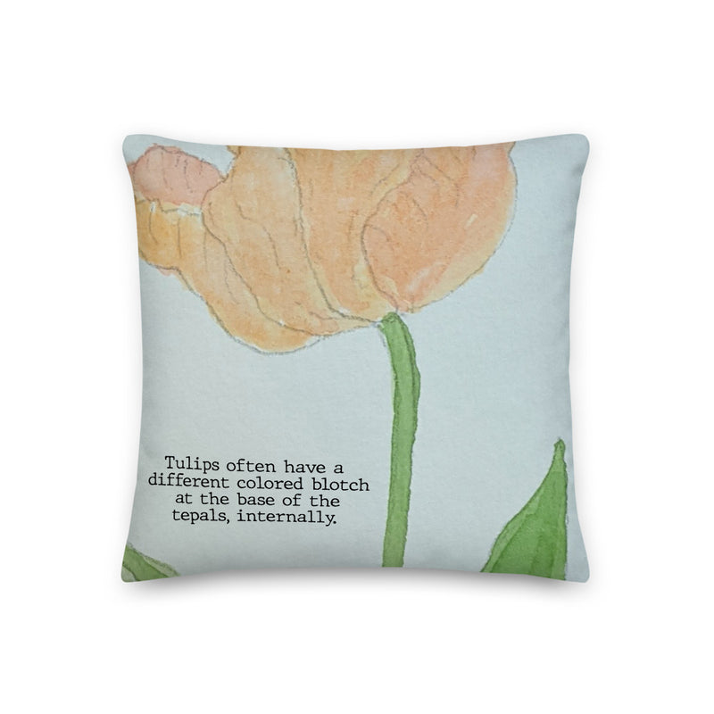 Tulip Watercolor Premium Pillow - Artski&Hush